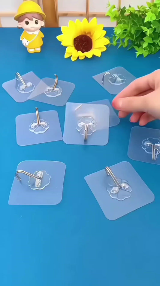 Adhesive Hooks 30 Pcs – Heavy Duty 13.2lb Nail-Free Wall Hooks, Reusable Stainless Steel Sticky Hangers for Kitchen Bathroom Towels, Utility, Ceiling, Multipurpose Home Organization