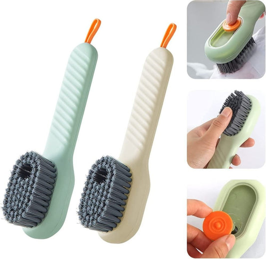 Pack of 2 Automatic Liquid Shoe Cleaning Brush with Built-in Soap Dispenser |Multifunctional Cleaning Brush with Liquid Dispenser for Clothes, Shoe Cleaner, Sneaker Cleaner