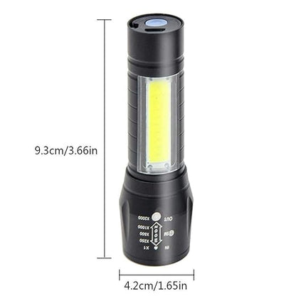 Mini Torch Light Waterproof Portable LED COB Flashlight USB Rechargeable 3 Modes Light Flashlight with Long Range