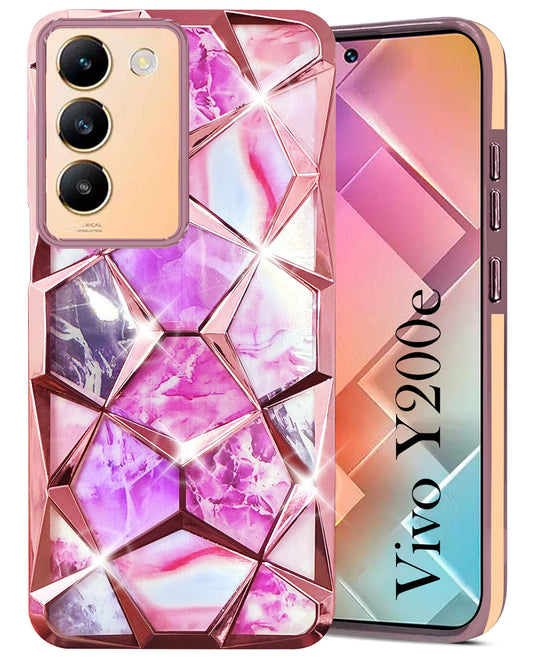 VIVO Y200e STYLISH DESIGNER DIAMOND BACK COVER Luxury 3D, Diamond Bling Shiny Soft TPU Clear Shockproof Women & Men Protective Cover